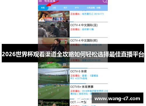 2026世界杯观看渠道全攻略如何轻松选择最佳直播平台
